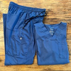 Jaanuu Men's Navy Scrub Set